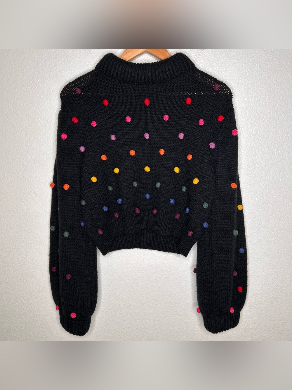 Farm Rio Rainbow Dots Sweater black small